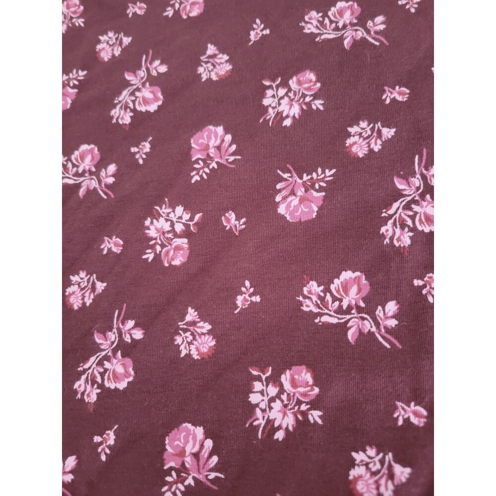 Lands' End NWT Women 2X Burgundy Pink Floral Scoop Long Sleeve Knit Tencel Modal - Picture 9 of 12